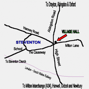 Map of how to get to Steventon Village Hall