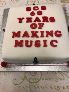 60th anniversary cake made by choir member, Norma Thouless