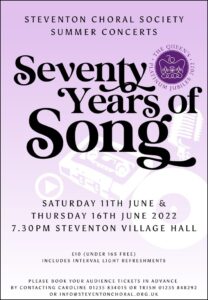 Poster for Steventon Choral Society's summer concerts 2022long