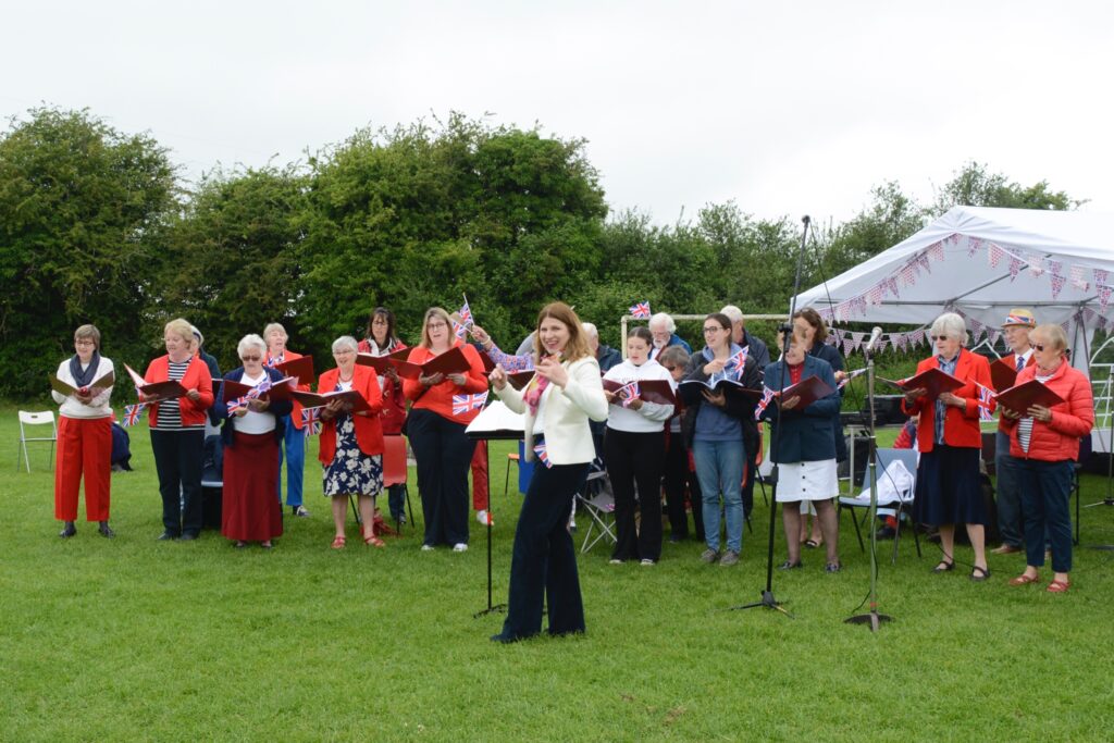 Steventon Choral Society singing at the Drayton Jubilee Concert with Debbie West conducting